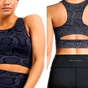 Allfenix Navy Snake print long sports bra double lined, compression
